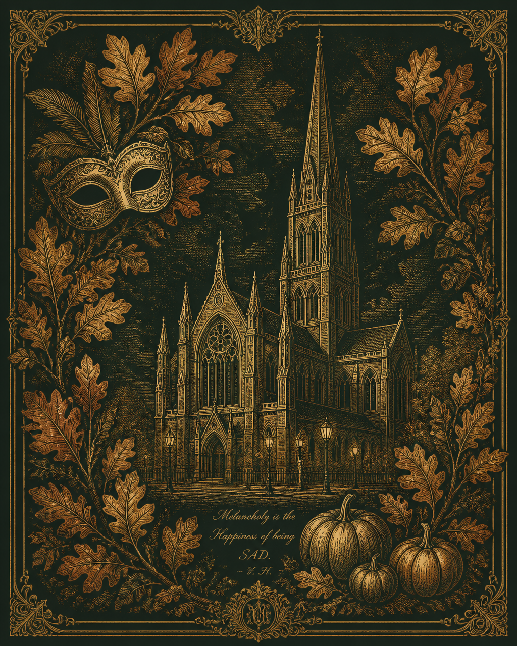Cathedral engraving in the Regency style