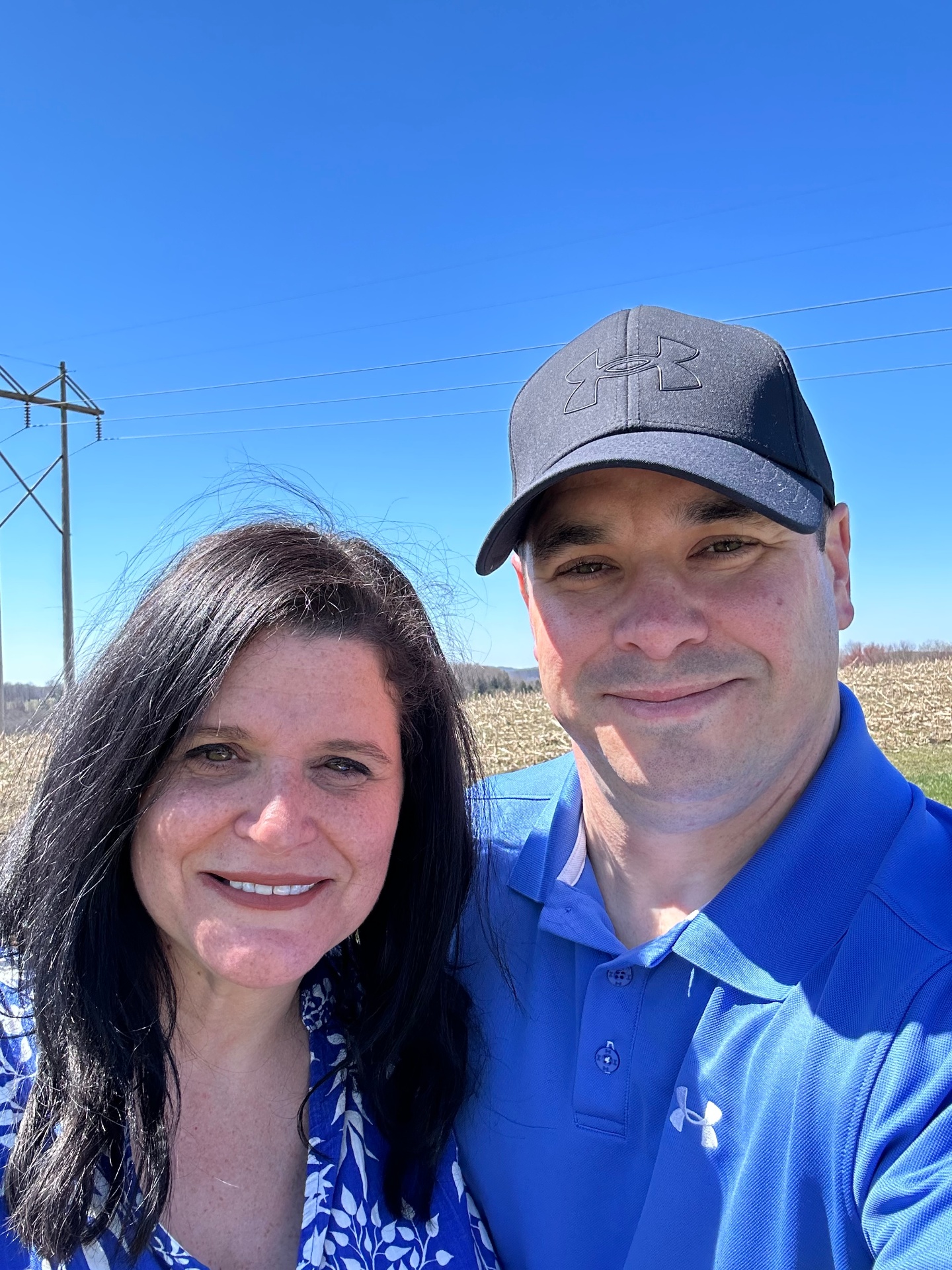 Blue skies on a country road